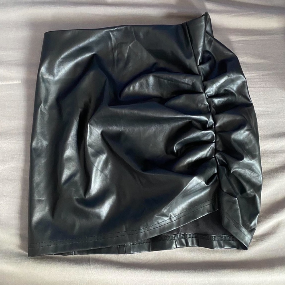 Black Faux Leather Skirt